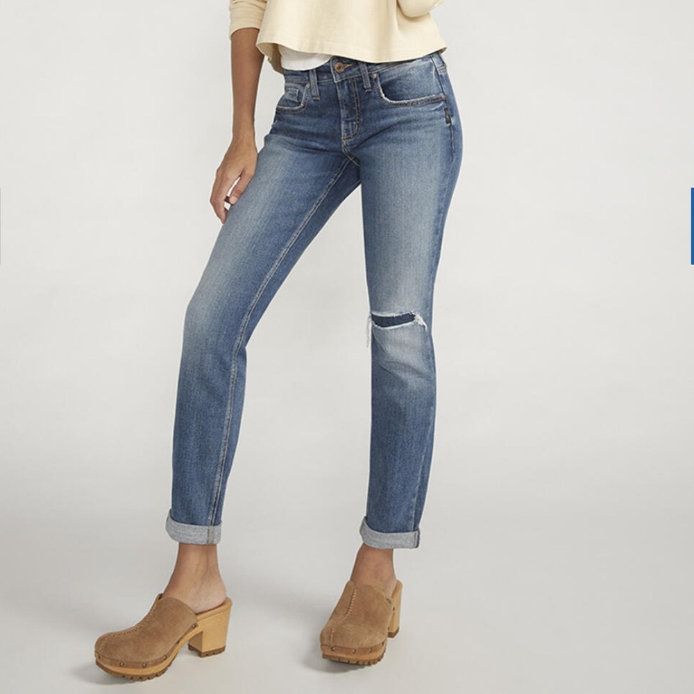 NWT Silver Jeans Women's Boyfriend Mid-rise Slim Leg Jeans size 30x29